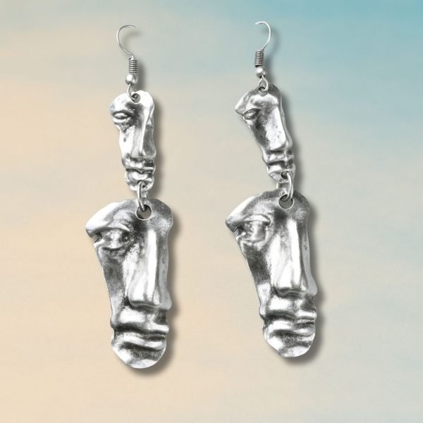 Two-faced earrings